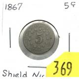 1867 Shield nickel