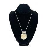 Sterling silver straw agate pendant with