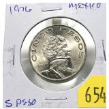 1976 Mexico 5 pesos, BU