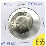 1976 Mexico 10 pesos, BU
