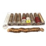 x9- Rolls BU Lincoln cents 1968S-1972S, -x9 rolls,