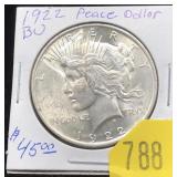 1922 Peace dollar, Unc.