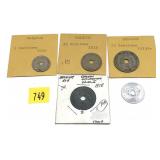 Lot of five Belgian coins, 5 pcs.