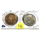 Lot of two Mexican coins, 2 pcs.