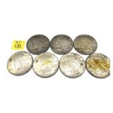 x7- Peace dollars, mixed dates, -x7 dollars, Sold