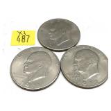 x3- Eisenhower dollars, -x3 dollars. Sold by the