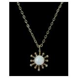 Krementz vintage opal pendant with 20" 14K