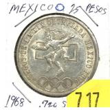 1968 Mexico 25 pesos