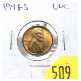 1948-S Lincoln cent, Unc.