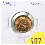 1946-S Lincoln cent, Unc.