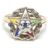 10K Yellow and white gold Eastern Star ring,