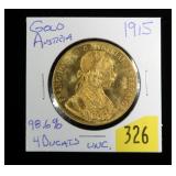 1915 Gold Austria 4 ducats, 98.6% Gold, Unc.