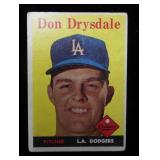 Don Drysdale 1958 Topps #25 card, 3 light creases