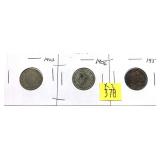 x3- Mixed date nickels, -x3 nickels, Sold by the