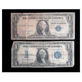 Lot of $1 silver certificates, 2 pcs.
