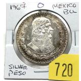 1967 Mexico 1 peso, BU