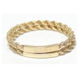 x2- 14K Yellow gold rope design rings, size 8,