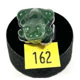 Sajen sterling silver carved jade frog statement