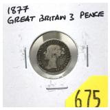 1877 British 3 pence
