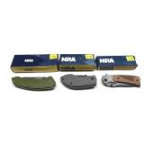 Lot: 3-NRA Folding Knives includes Skinner Knife