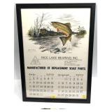 Brook Trout advertising 1979 calendar print,