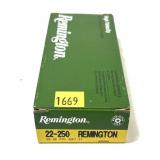 Box of .22-250 Remington 55-grain PTD SP