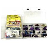 Lot, 2 plastic tackle cases with assorted lures,