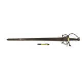 Sword with decorative handle, 36" overall length