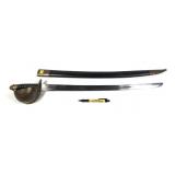 Sword with scabbard, 34" overall length