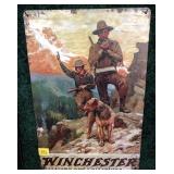 Winchester tin sign, 12" x 8"