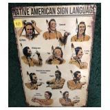 Native American tin sign, 12" x 8"