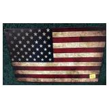 American flag tin sign, 8" x 12"
