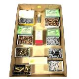 Lot: Assorted Bullets, caps and brass, includes