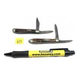 Lot, 2 early small 2-blade Case knives