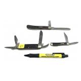 Lot, 3 Case folding knives: 4-blade 640045R,