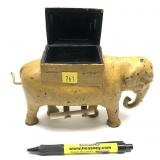Cast Iron Elephant Cigarette Dispenser , approx.