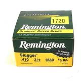 Box of .410 Ga. 2.5" rifled Remington slugs, 15 Rd