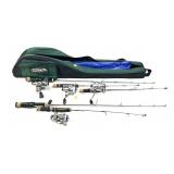 Lot, St. Croix ice fishing rods and reels in