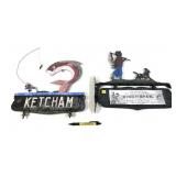 Lot, 2 Cast Iron fishing signs