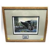 1996 bird stamp and signed and numbered print,