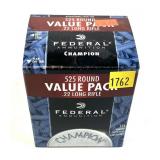 Box of .22 LR hollow point Federal cartridges,