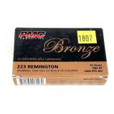 Box of .223 REM 55-grain FMJ-BT PMC Bronze