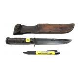 U.S. Navy Camillus fighting knife with leather