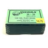 Box of .30-30 Cal. 150-grain Sierra flat-nose