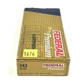 Box of .243 WIN 100-grain boattail SP Federal