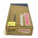 Box of .22-250 REM 55-grain Trophy Bonded Bear