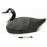 Early Canadian Goose Decoy, canvas and wood