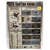 Duck Hunting tin sign, 12" x 8"