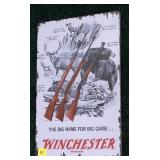 Winchester tin sign, 12" x 8"