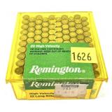 Box of .22 LR Remington cartridges, 100 rounds